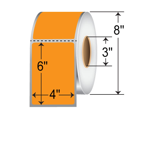 Barcodefactory 4x6  TT Label [Perforated, Fluorescent Orange] 640856