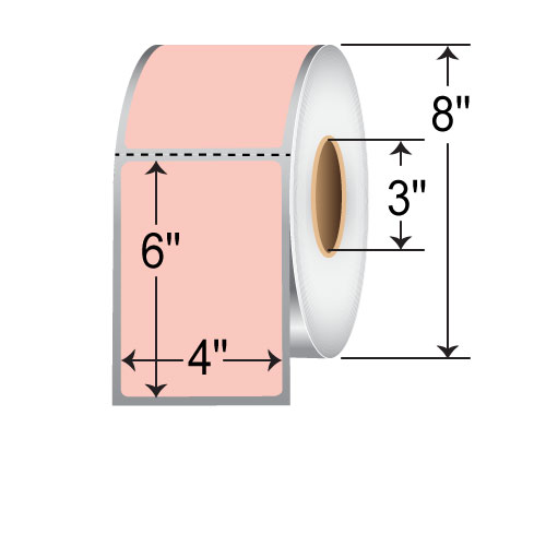 Barcodefactory 4x6  DT Label [Perforated, Pink] DT46-1PP