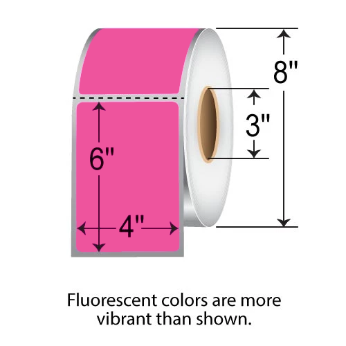 Barcodefactory 4x6  TT Label [Perforated, Fluorescent Pink] 640878