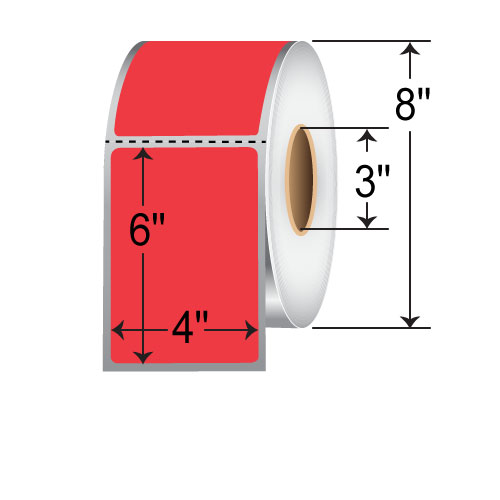 Barcodefactory 4x6  TT Label [Perforated, Red] TTP4X6RED