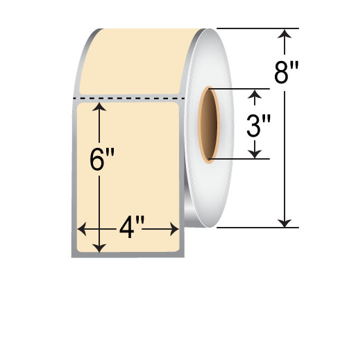 TSC 4x6  DT Label [Perforated, Tan/Brown] TSCDT-400600BR-8-03