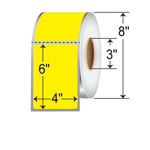 Barcodefactory 4x6  TT Label [Perforated, Fluorescent Yellow] L-TT-40601PY