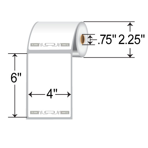 Zebra 4 x 6 Direct Thermal RFID Label 10039018