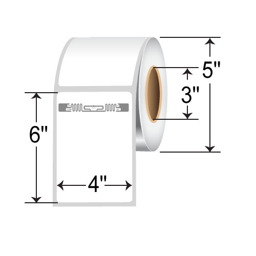 Zebra 4 x 6 Thermal Transfer RFID Label 10026634