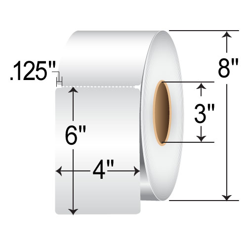 BarcodeFactory 4 x 6 Thermal Transfer Polyester Tags 4060LH1A15-BAR-EA
