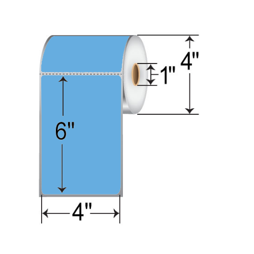 Barcodefactory 4x6  DT Label [Perforated, Blue] RD-4-6-250-BL