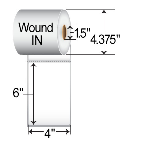 SATO 4x6  TT Label [Removable, Perforated, Wound-In] 54SX01016-EA