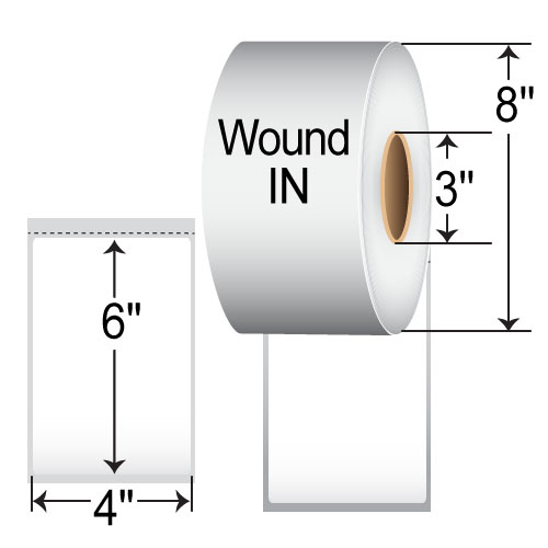 Barcodefactory 4x6  TT Label [Perforated, Wound-In] RT-4-6-1000-IN