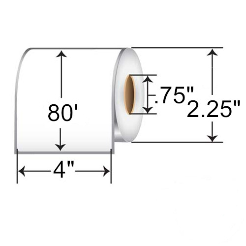 Barcodefactory 4xContinuous  DT Label [Premium Top Coated, Perforated, for Mobile] RMPP-4-225-80-075