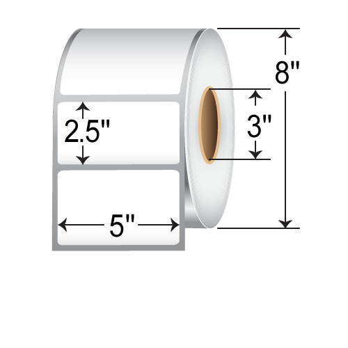 Barcodefactory 5x2.5  TT Label [Perforated] RT-5-25-2500-3