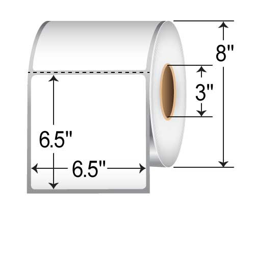 Barcodefactory 6.5 x 6.5 Thermal Transfer Paper Label BAR-65-65-1000-ULT