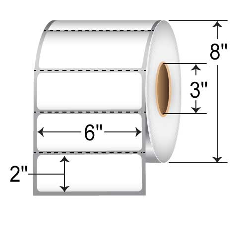 Barcodefactory 6x2  TT Label [Ultra Aggressive, Perforated] BAR-6-2-2900-ULT