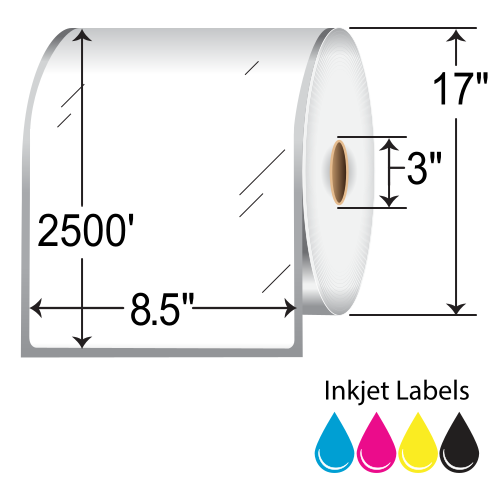 Afinia Label 8.5x2500' Gloss Paper Labels [Non-Perforated] 34402