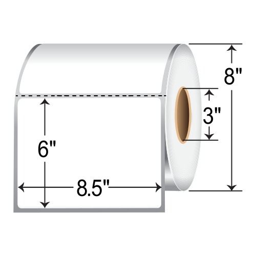Barcodefactory 8.5x6  TT Label [Perforated] RT-85-6-1000-3