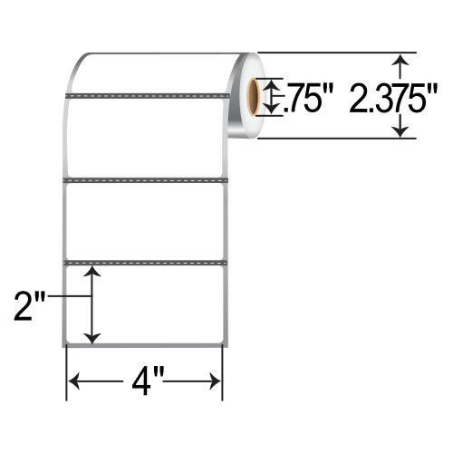 Barcodefactory 4x2  DT Label [Perforated, for Mobile, Black Mark Sensing] 4X2-DT-75-BLKMK-EA