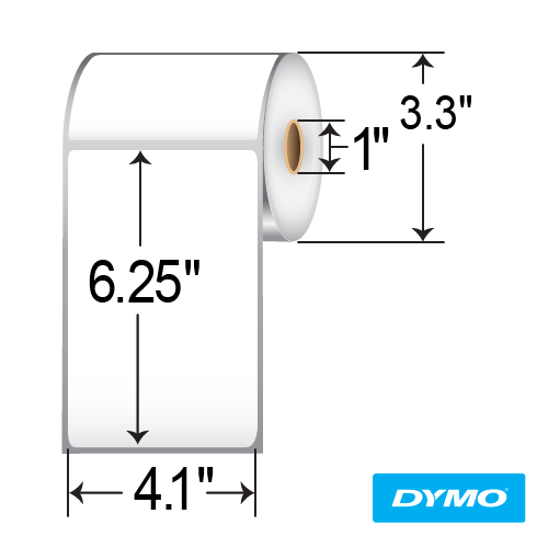 BarcodeFactory 4.1x6.25 Premium DT Labels [Non-Perforated] DYM-1040159-1