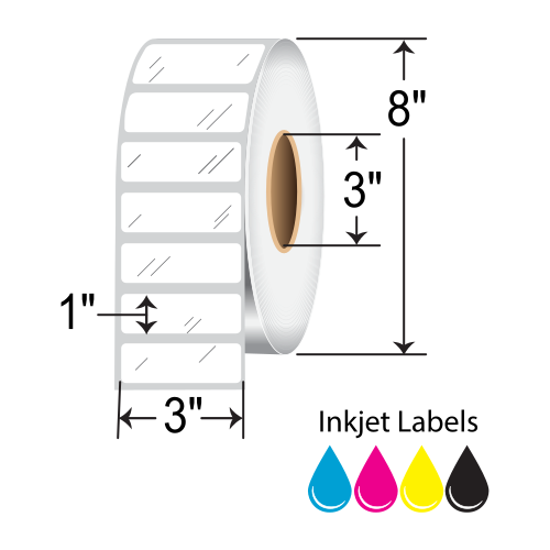 BarcodeFactory 3x1 Inkjet High-Gloss Label [Non-Perforated] L-IJ-GP315430R-38