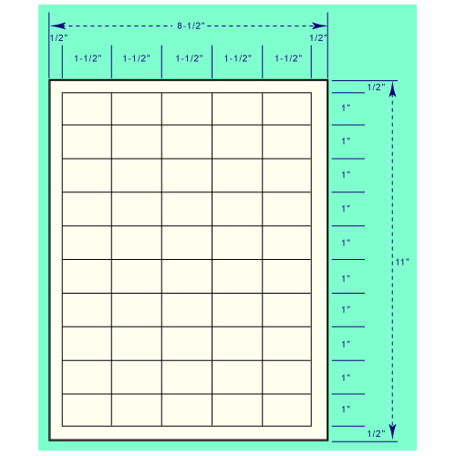 BCF 1 1/2" x 1" Laser Label [8 1/2" x 11" Sheet Size] SL15-1-50G