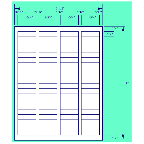 BCF 1 3/4" x 1/2" Laser Label [8 1/2" x 11" Sheet Size] SL175-05-80G