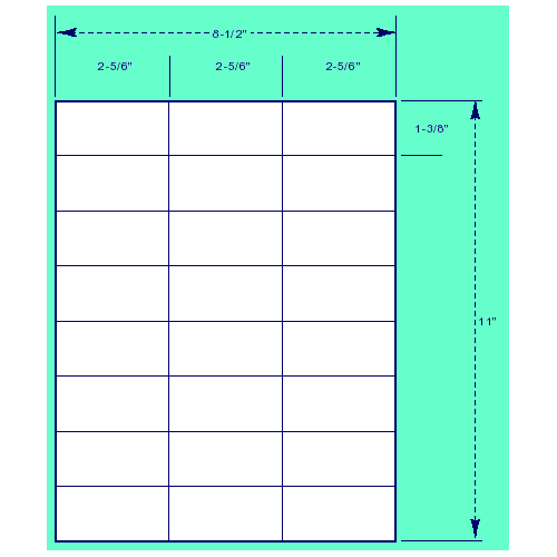 BCF 2 5/6" x 1 3/8" Laser Label [8 1/2" x 11" Sheet Size] SL256-138-24