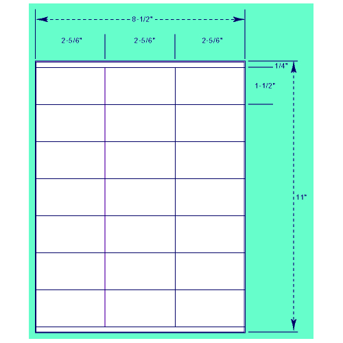 BCF 2 5/6" x 1 1/2" Laser Label [8 1/2" x 11" Sheet Size] SL256-15-21G