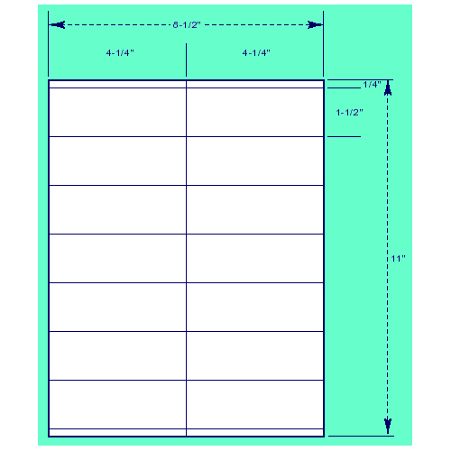 BCF 4 1/4" x 1 1/2" Laser Label [8 1/2" x 11" Sheet Size] SL425-15-14G