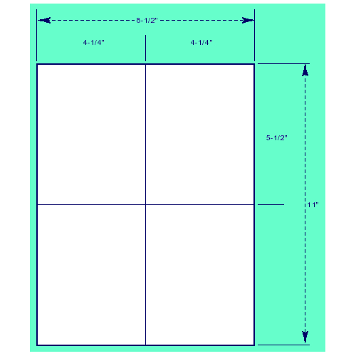 BCF 4 1/4" x 5 1/2" Laser Label [8 1/2" x 11" Sheet Size] SL425-55-4