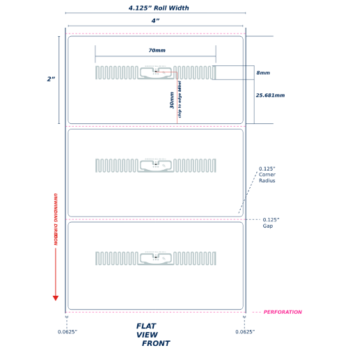 BarcodeFactory 4 x 2 EOS-430 M730 RFID Label [ARC Approved] TT42-P-RFID-EOS430-BAR