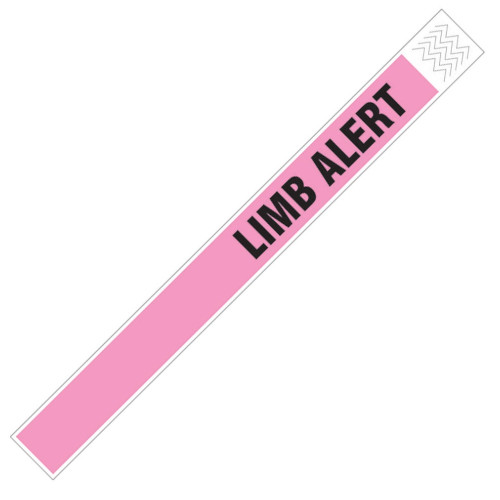 Zebra Labels 1x10  DT Wristband [Perforated, Pink] TY-LIMBALERT