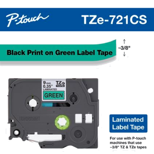 Brother Mobile 0.35" x 26.2' Laminated Tape Cartridge TZE721CS