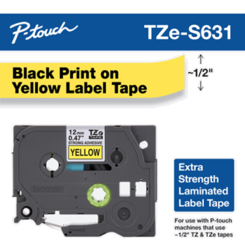 Brother Mobile 0.47" x 26.2' Laminated Tape Cartridge TZES631G