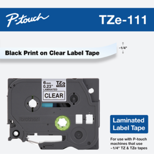 Brother Mobile 0.23" x 26.2' Laminated Tape Cartridge TZE111G