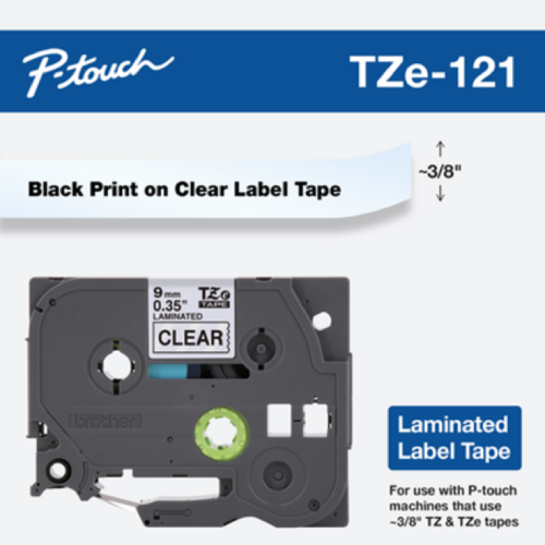Brother Mobile 0.35" x 26.2' Laminated Tape Cartridge TZE121