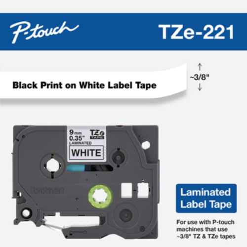 Brother Mobile 0.35" x 26.2' Laminated Tape Cartridge TZE2212PKG