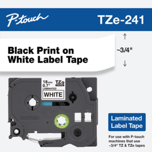 Brother Mobile 0.7" x 26.2' Laminated Tape Cartridge TZE241G
