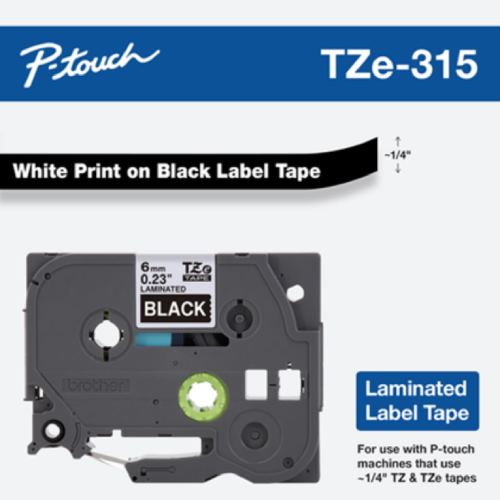 Brother Mobile 0.23" x 26.2' Laminated Tape Cartridge TZE315G
