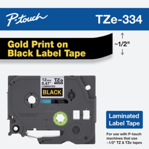 Brother Mobile 0.47" x 26.2' Laminated Tape Cartridge TZE334G