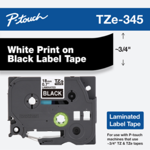 Brother Mobile 0.7" x 26.2' Laminated Tape Cartridge TZE345G