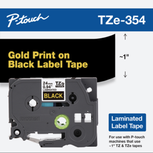 Brother Mobile 0.94" x 26.2' Laminated Tape Cartridge TZE354G