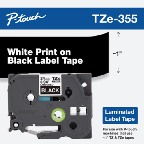 Brother Mobile 0.94" x 26.2' Laminated Tape Cartridge TZE355