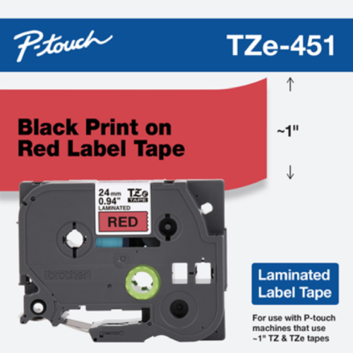 Brother Mobile 0.94" x 26.2' Laminated Tape Cartridge TZE451