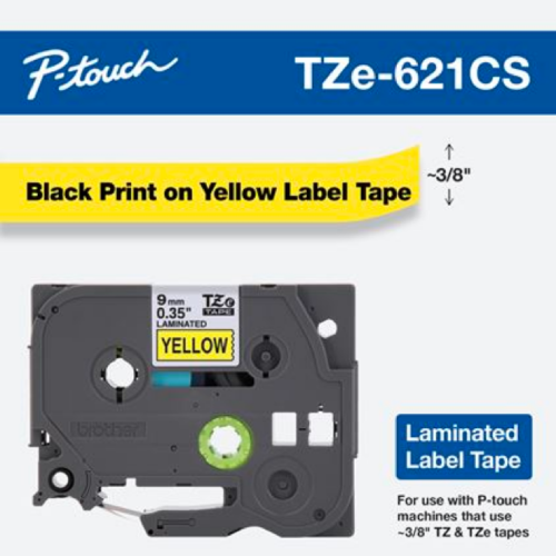 Brother Mobile 0.35" x 26.2' Laminated Tape Cartridge TZE621CS