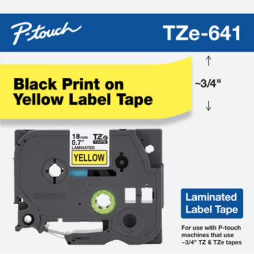 Brother Mobile 0.7" x 26.2' Laminated Tape Cartridge TZE641G
