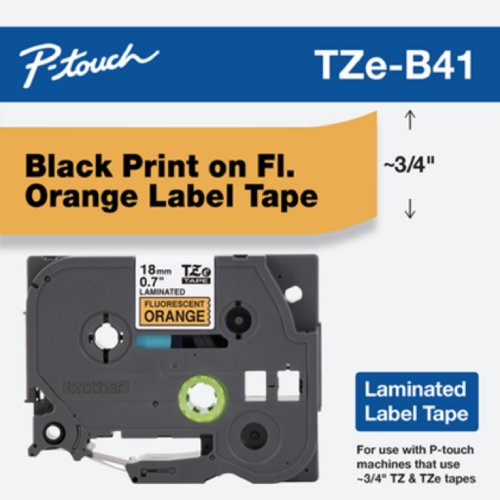 Brother Mobile 0.7" x 16.4' Laminated Tape Cartridge TZEB41G