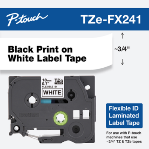 Brother Mobile 0.7" x 26.2' Laminated Tape Cartridge TZEFX241G