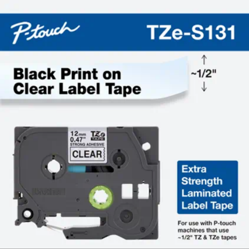 Brother Mobile 0.47" x 26.2' Laminated Tape Cartridge TZES131G