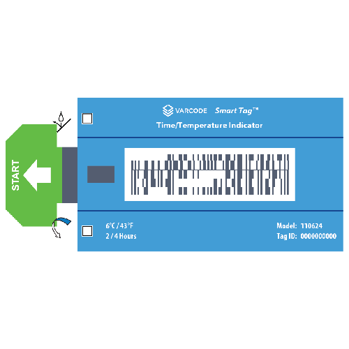 Varcode Smart Tag [43°F/6°C, 2/4Hours, w/o Visual Indicator] 110624