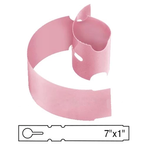 BarcodeFactory 7x1 Thermal Pink Tree Wrap Tags [Non-Perforated] BAR-WP7X1-PK