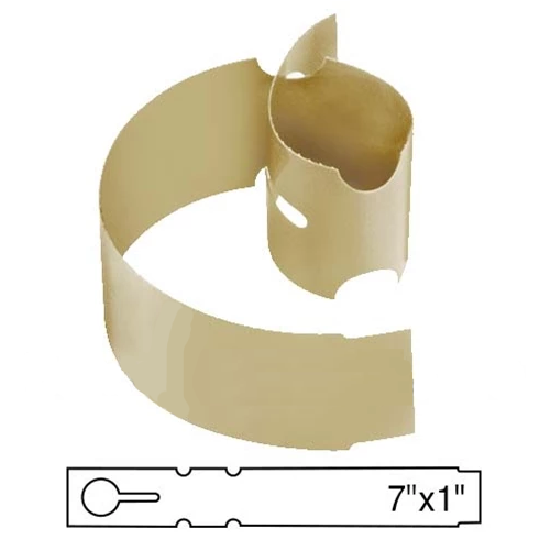 BarcodeFactory 7x1 Thermal Tan Tree Wrap Tags [Non-Perforated] BAR-WP7X1-TN