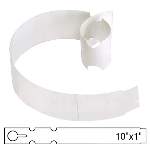 BarcodeFactory 10x1 Thermal White Tree Wrap Tags [Non-Perforated] BAR-EP10X1X4-WH